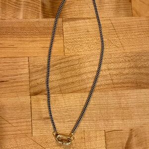 Marla Aaron Sterling Silver Not So Heavy Curb Chain + a 14K yellow gold babylock